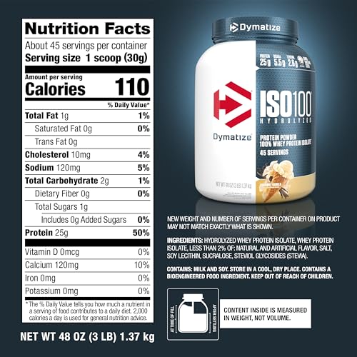 Whey Protein Powder Isolate, Cookies & Cream, 25g Protein I356