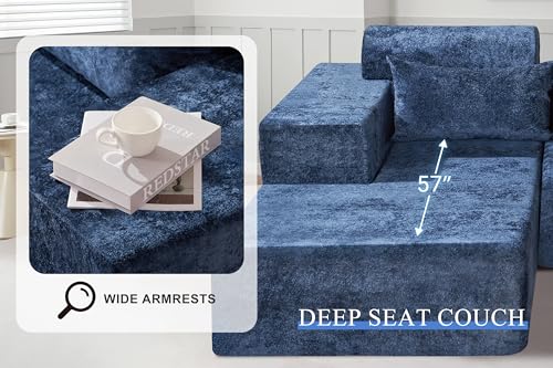 L-Shape Modular Sectional Sofa with Deep Seat, No Assembly Required C597556