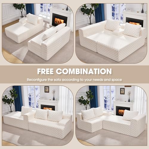 Modular L-Shape Sectional Sofa with Oversized Chaise A47792