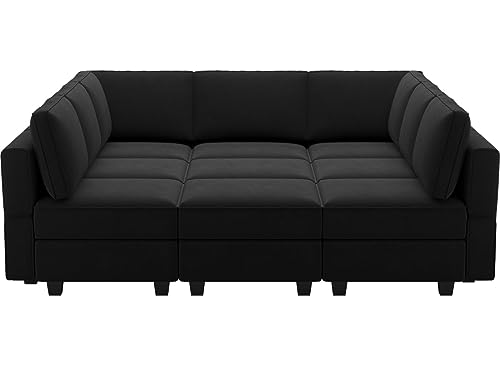 Modular Velvet Sectional Sofa with Chaise Lounge and Storage X4138