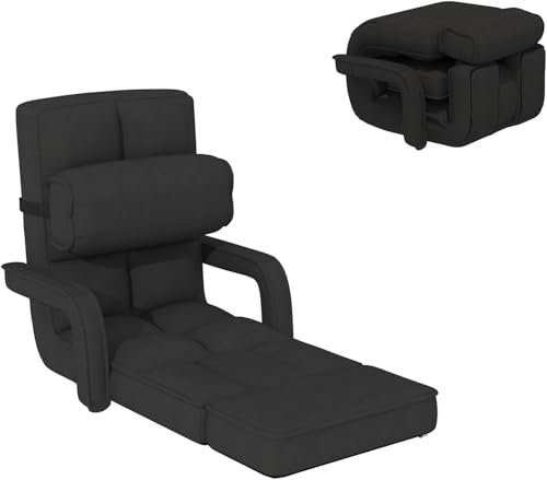 Folding Floor Chair with Adjustable Backrest, Portable Recliner Seat for Adults N6716