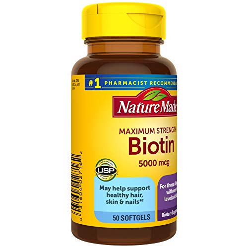 Biotin 5000 mcg Dietary Supplement for Hair, Skin & Nails, 120 Softgels T396807