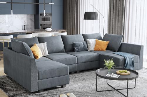 Modular Sectional Sofa with Storage, Grey Z479035