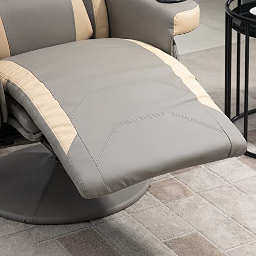 Manual Recliner Armchair PU Leather with Adjustable Leg Rest A176594