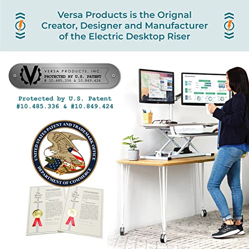 Electric Standing Desk Converter, Height Adjustable Sit to Stand Riser, Dual Monitor Workstation, Black Z74939
