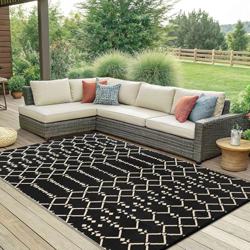 Waterproof Outdoor Rug 5x8 ft, Reversible Plastic Straw Patio Mat Z2613