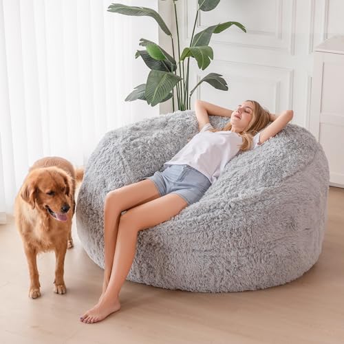 Giant Bean Bag Chair Bed for Adults, Convertible Floor Sofa Mattress R473823