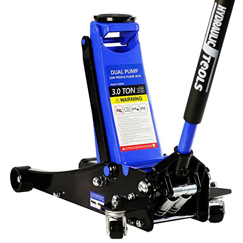 Heavy Duty Hydraulic Floor Jack, Low Profile Steel Racing Jack, 2 Ton Capacity, Blue H1350