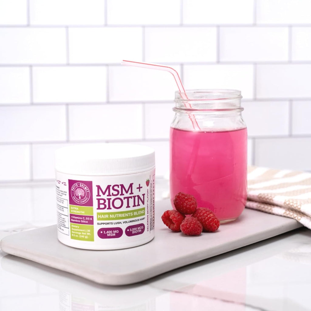 MSM + Biotin Hair Nutrient Blend Powder for Hair Volume and Health, 8.5 oz G5315
