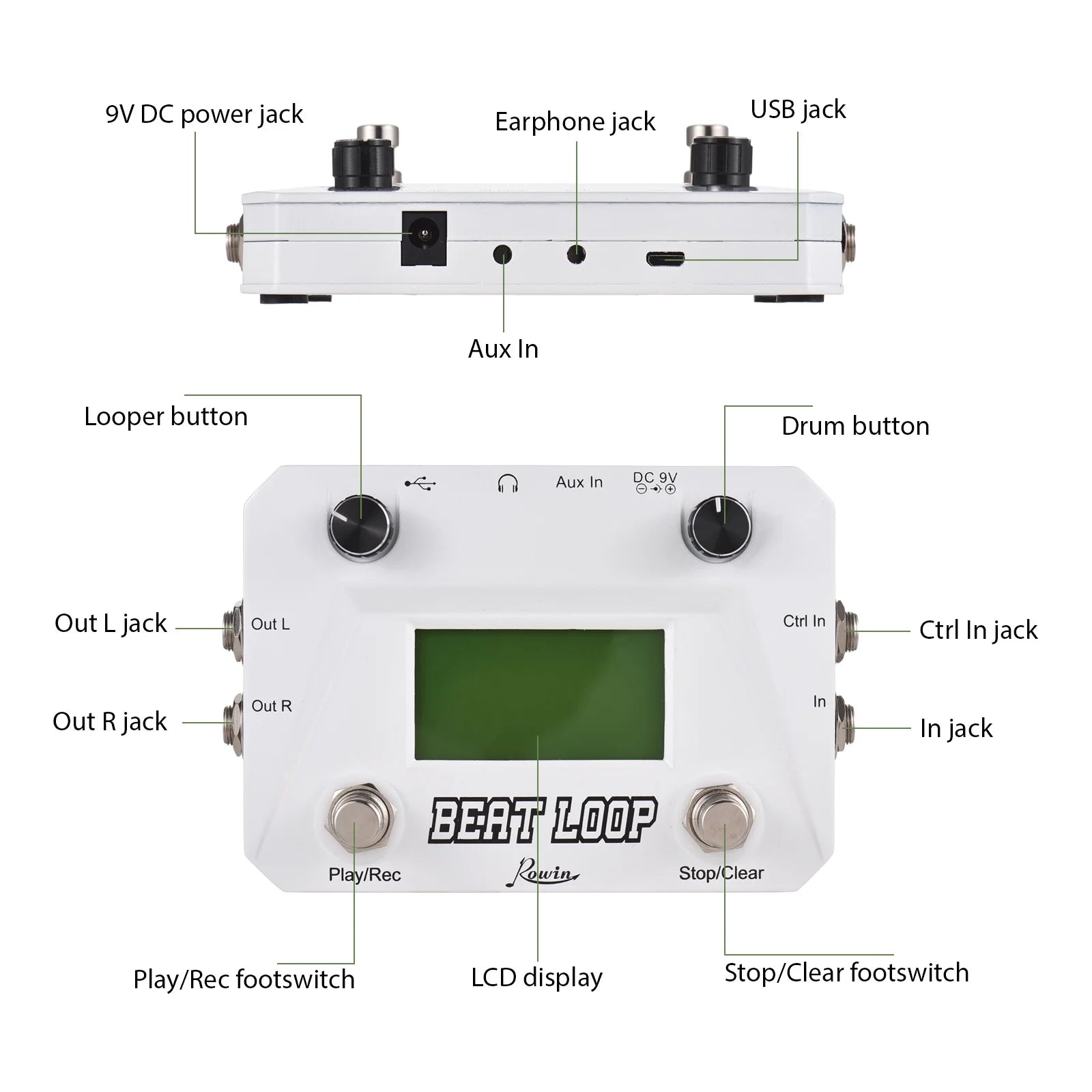 Drum Audio Effect Machine with LCD Display and 3.5mm Input B9149