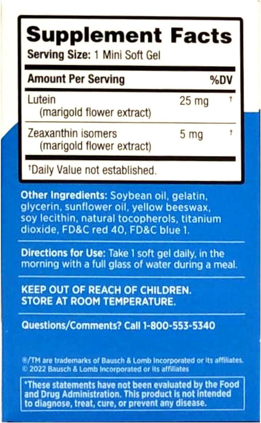 Lutein & Zeaxanthin Supplement, 30 Softgels, Pack of 2 V623679