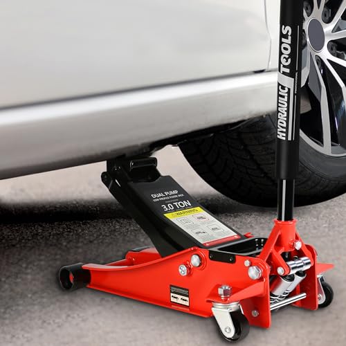 Heavy Duty Hydraulic Floor Jack, Low Profile Steel Racing Jack, 2 Ton Capacity, Blue H1350