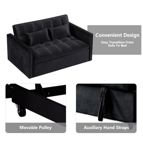 Convertible Sleeper Sofa Bed with Pull-Out Bed and Adjustable Backrest V521