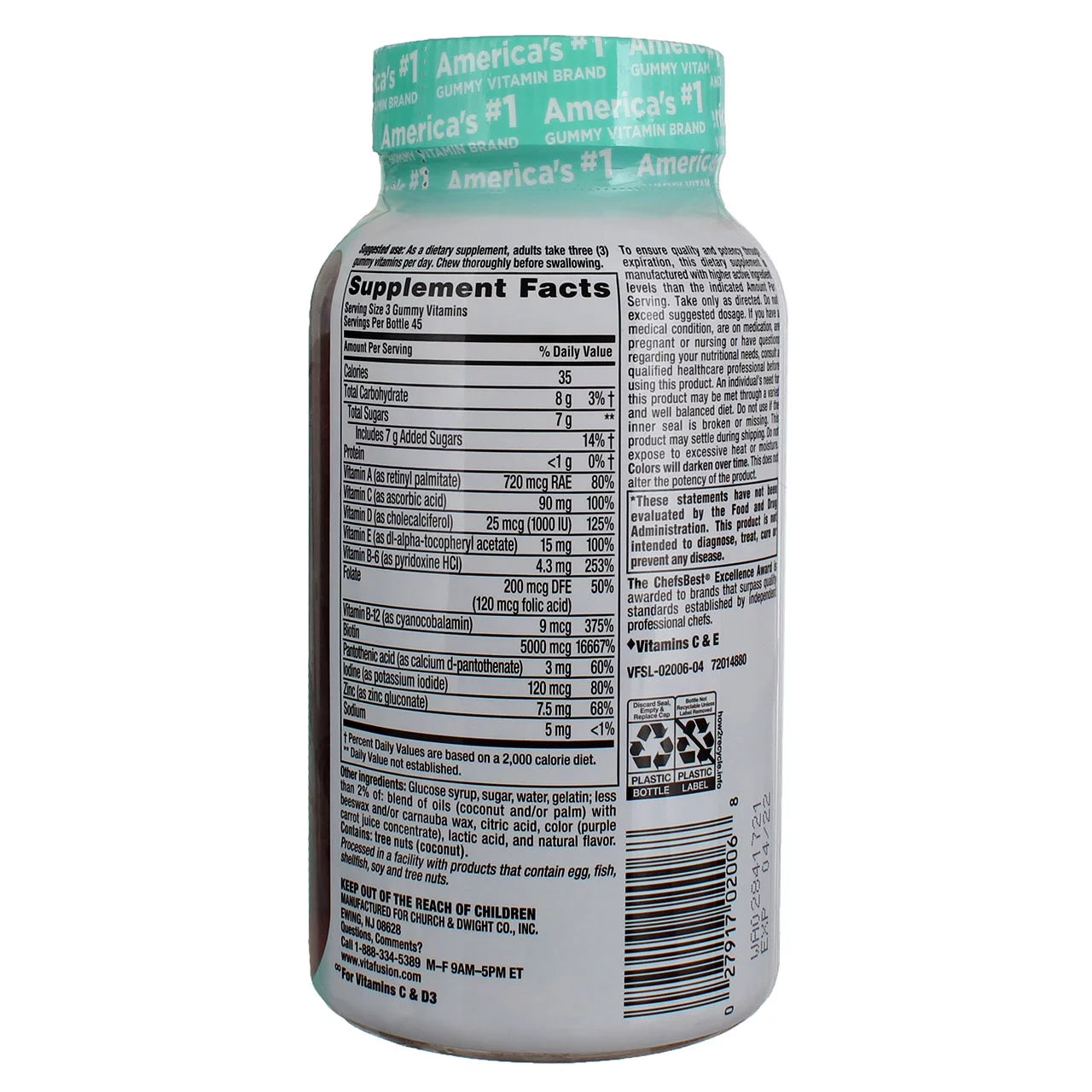 Hair Skin & Nails Gummies Supplement, Raspberry, 135ct X110