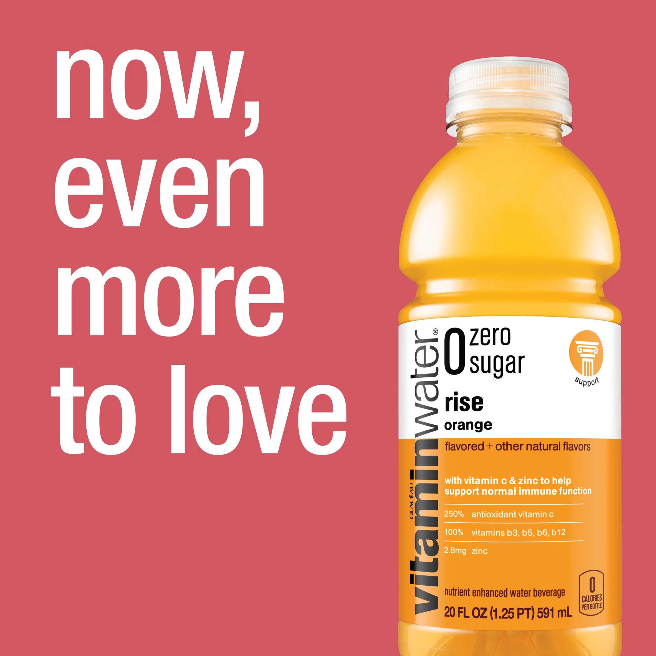 Zero Sugar Electrolyte Enhanced Water with Vitamins, Orange, 20 fl oz, 12 Pack W9987