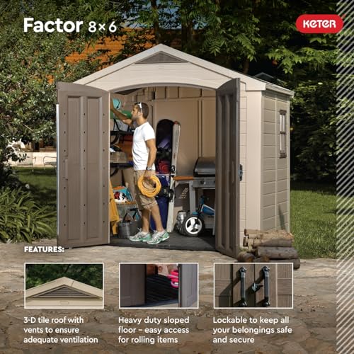 Outdoor Resin Storage Shed for Patio Furniture and Yard Tools R685