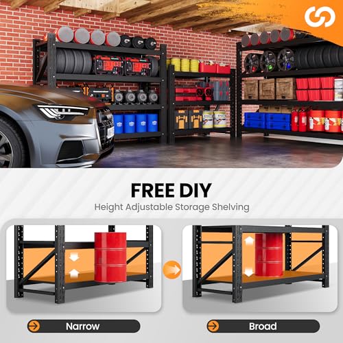 Heavy Duty 4-Tier Metal Garage Shelving Unit, Adjustable Steel Storage Rack D5378