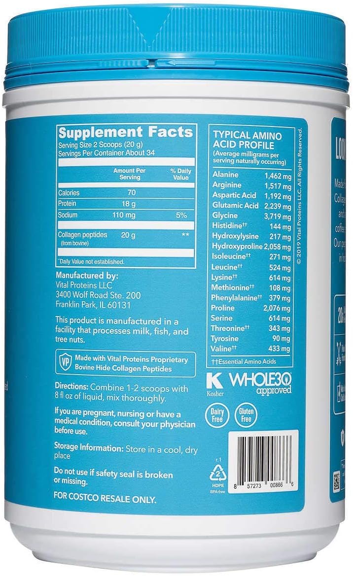 Collagen Peptides Powder, Unflavored, 24 oz - 2 Pack P4744