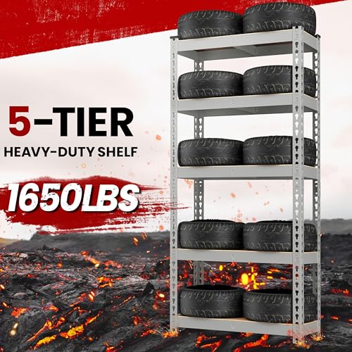 5-Tier Adjustable Metal Shelving Unit for Garage, Pantry, and Warehouse M7734