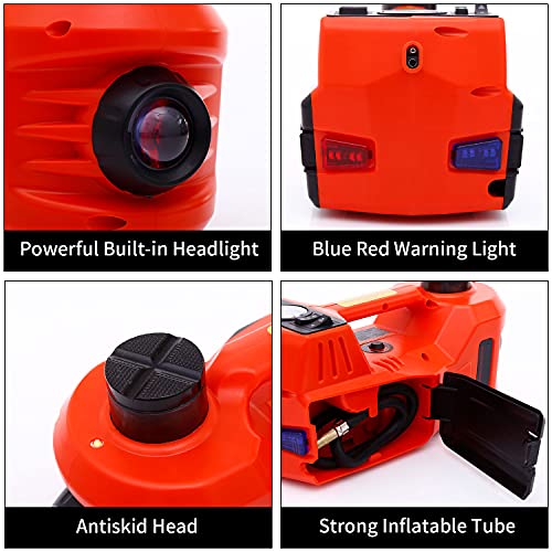 Car Jack 5 Ton 12V Hydraulic Floor Jack with Tire Pump for SUV Truck Sedan Y8373