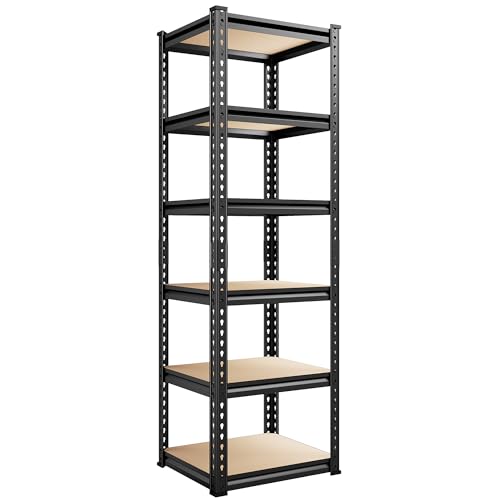 Storage Shelves 6 Tier Heavy Duty Metal Shelving Adjustable L7515