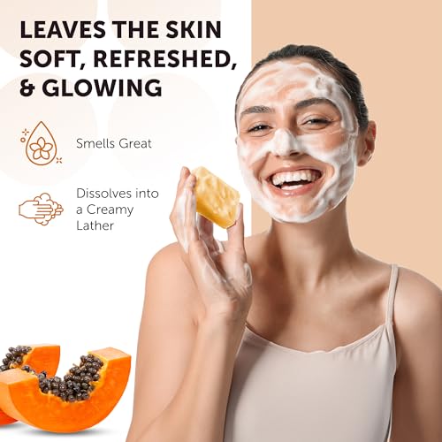 Papaya and Turmeric Kojic Acid Soap Bar for Dark Spots, 2 Pack Z1933