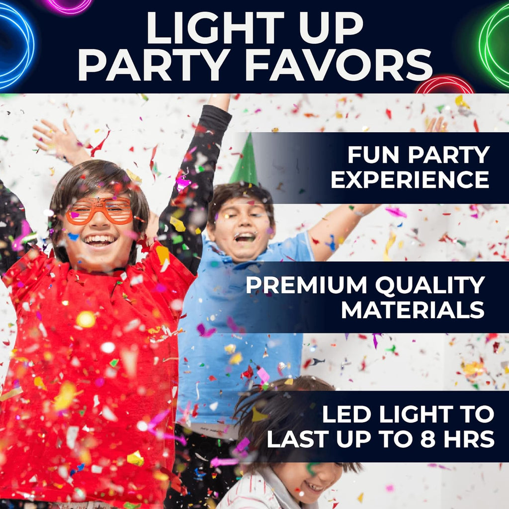 Neon LED Glow in the Dark Party Glasses, 25 Pieces Light Up Favors for Kids V238