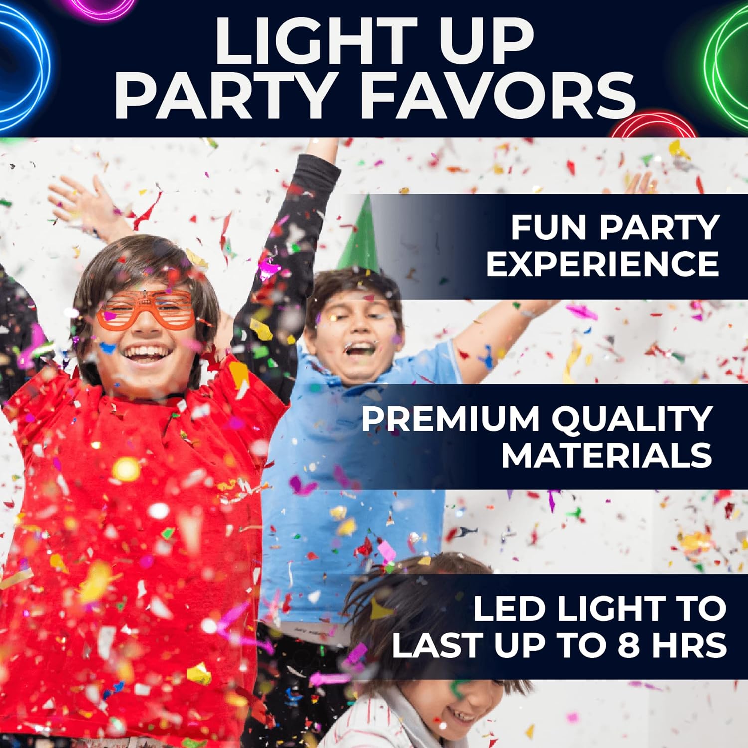 Neon LED Glow in the Dark Party Glasses, 25 Pieces Light Up Favors for Kids V238