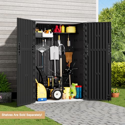 Outdoor Vertical Storage Shed, 57 Cu.ft, Waterproof, Lockable, Brown G868262