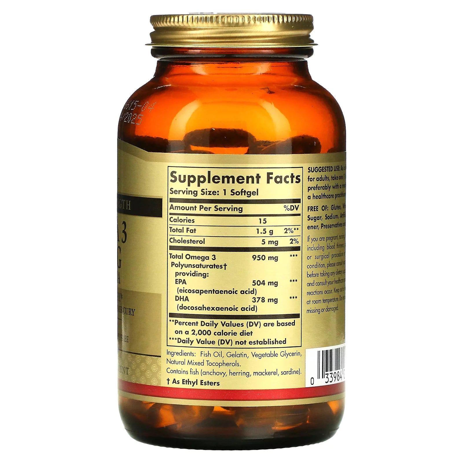 Omega 3 EPA DHA Triple Strength 950 mg, 100 Softgels T43554