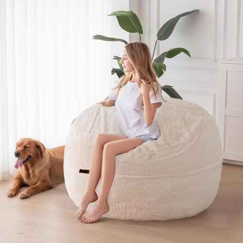 Giant Bean Bag Chair Bed for Adults, Convertible Floor Sofa Mattress R473823