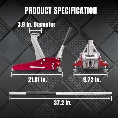 Hydraulic Low Profile Racing Floor Jack, 1.5 Ton Capacity E34626