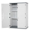 Plastic Storage Shed 4.3 x 2.5 ft, Waterproof Outdoor Cabinet with Floor L995