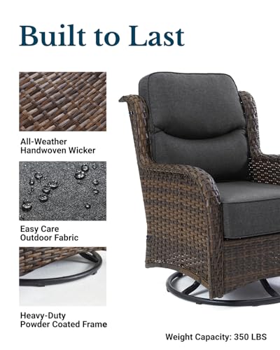 Outdoor Wicker Conversation Set with Cushions, 7 Pieces P4930
