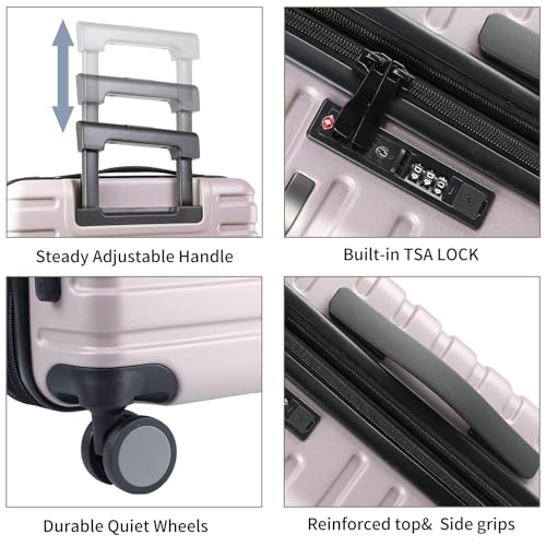 Hardside Expandable Carry On Luggage with Spinner Wheels and TSA Lock, 20-Inch, Light Purple S3849