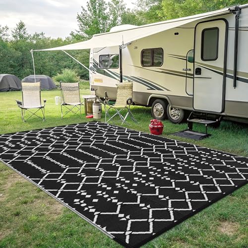 Waterproof Outdoor Rug 5x8 ft, Reversible Plastic Straw Patio Mat Z2613