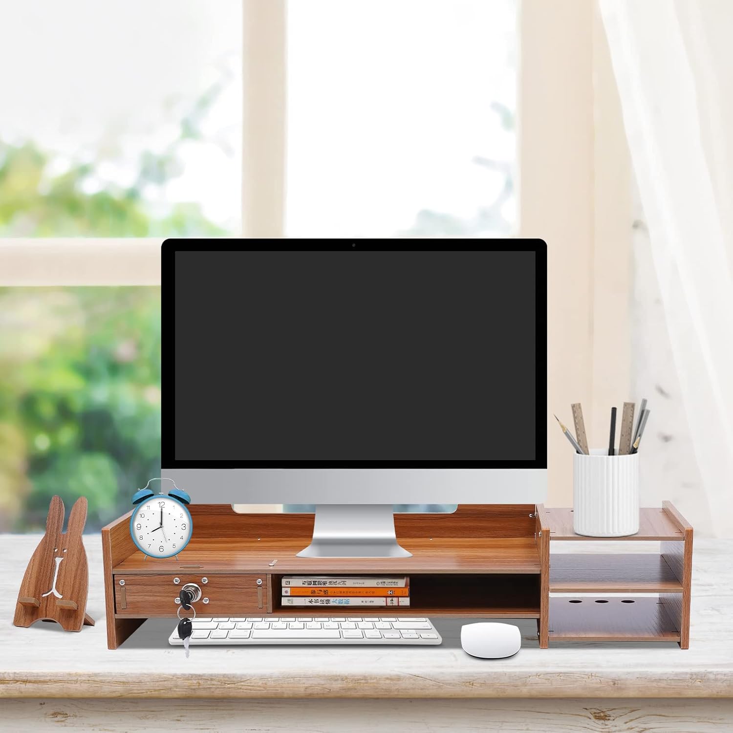 Monitor Stand Riser with Drawers, Desktop Organizer for Computer and Office G320