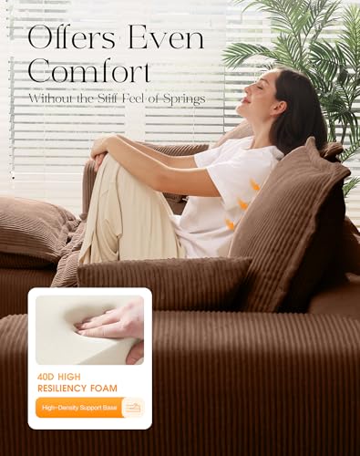 Modular Sectional Sofa with L-Shape Chaise, Deep Seat, No Assembly Required M95554