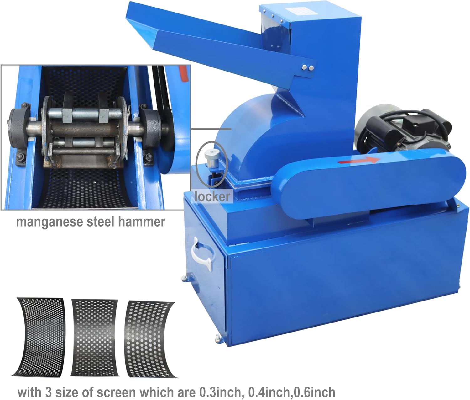 Hammer Crusher for Glass Stone Rock Milling, 220V 3KW C89960