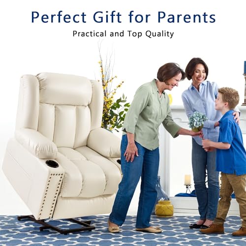 Power Lift Recliner Chair for Elderly with Heat and Massage, Adjustable Positions, Dark Brown P618617