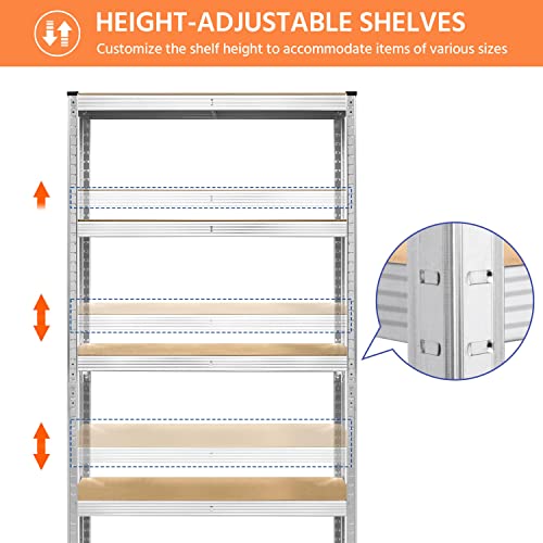 5-Tier Adjustable Metal Shelving Unit for Garage, Pantry, and Warehouse M7734