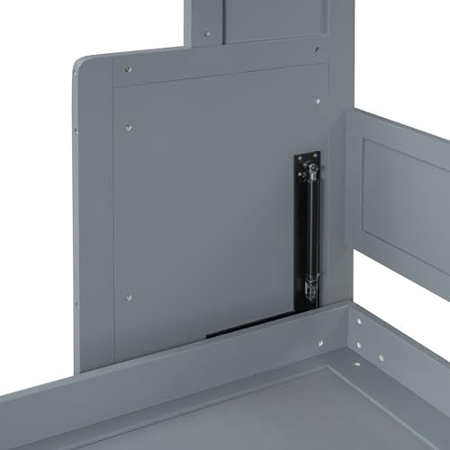 Queen Size Murphy Bed Wall Bed with Closet and Drawers, Foldable Platform Bed K658611