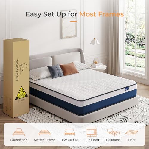 Twin Mattress, 12 Inch Innerspring Hybrid with Memory Foam, Medium Firm U71513