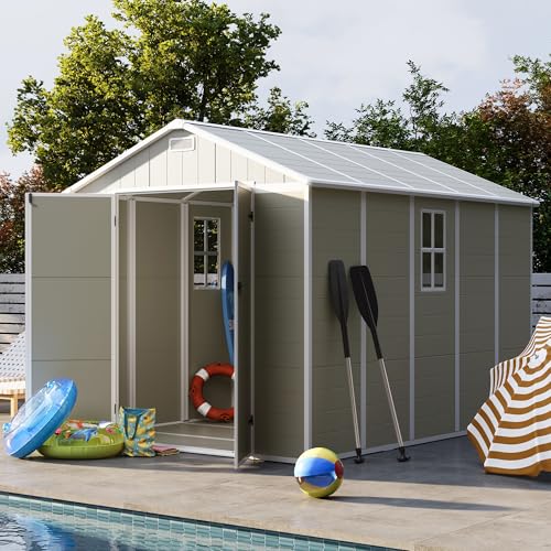 Outdoor Storage Shed 6 x 6 FT Resin Garden Shed with Lockable Door U891