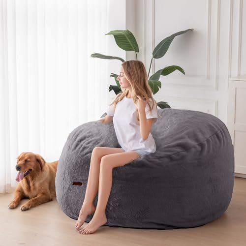 Giant Bean Bag Chair Bed for Adults, Convertible Floor Sofa Mattress R473823
