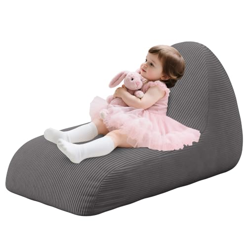 Unicorn Bean Bag Chair for Kids with Filler, Corduroy Floor Lounger, Pink W9694