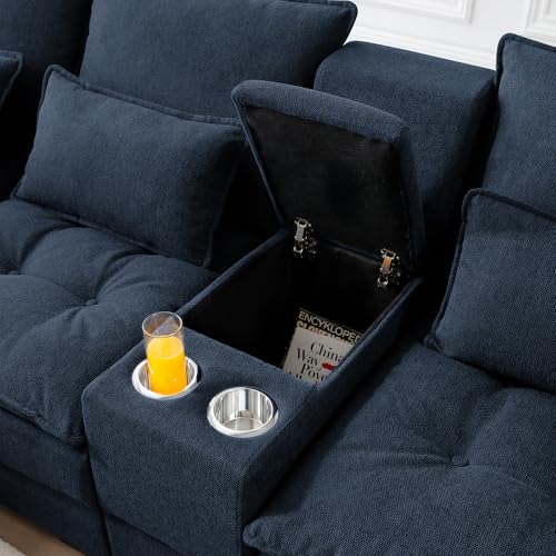 Modular Sectional Sofa with Ottoman, U-Shaped Lounge Couch H930