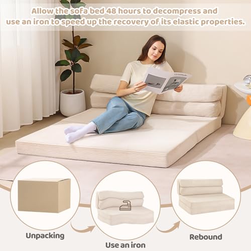 Folding Sofa Bed, Convertible Sleeper Chair with Pillow, Grey P767597