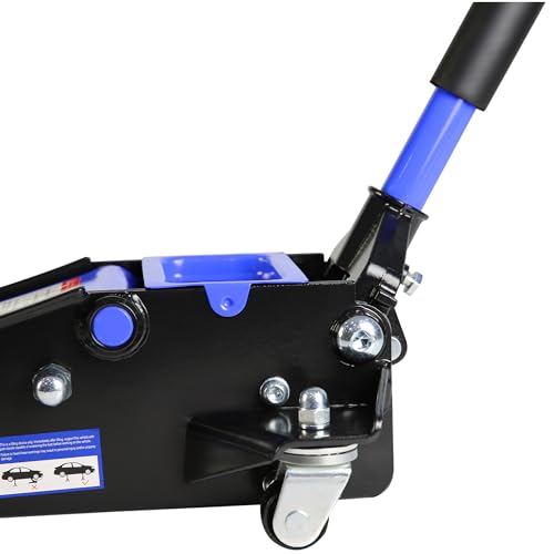 Heavy Duty Hydraulic Floor Jack, Low Profile Steel Racing Jack, 2 Ton Capacity, Blue H1350
