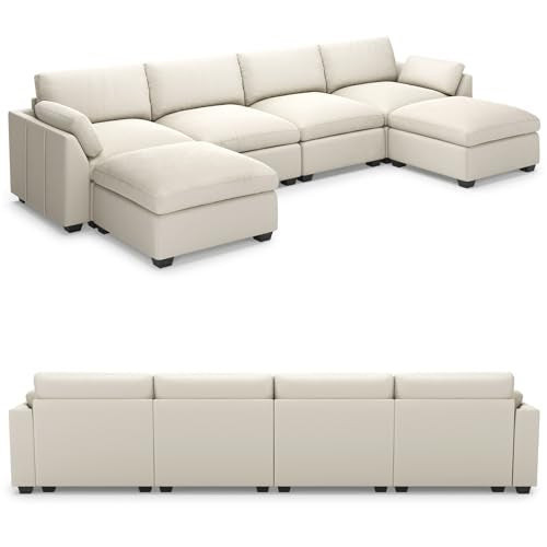Extra Large Modular Sectional Sofa, 4-Seater L Shaped Couch, Velvet Convertible for Living Room L139